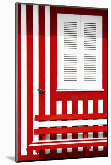 Welcome to Portugal Collection - House facade with Red and White Stripes-Philippe Hugonnard-Mounted Photographic Print