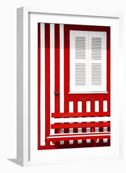 Welcome to Portugal Collection - House facade with Red and White Stripes-Philippe Hugonnard-Framed Photographic Print