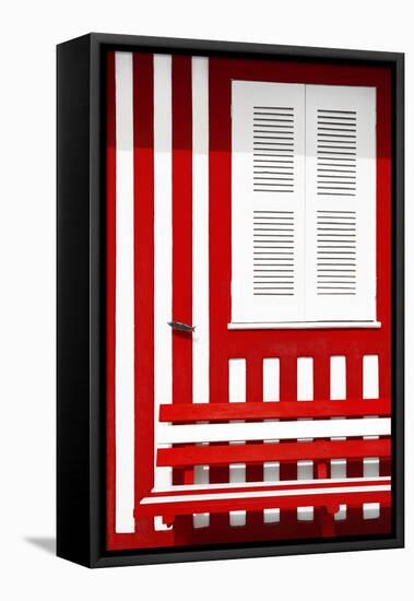 Welcome to Portugal Collection - House facade with Red and White Stripes-Philippe Hugonnard-Framed Stretched Canvas