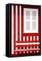 Welcome to Portugal Collection - House facade with Red and White Stripes-Philippe Hugonnard-Framed Stretched Canvas