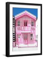 Welcome to Portugal Collection - Light Pink Striped House-Philippe Hugonnard-Framed Premium Photographic Print