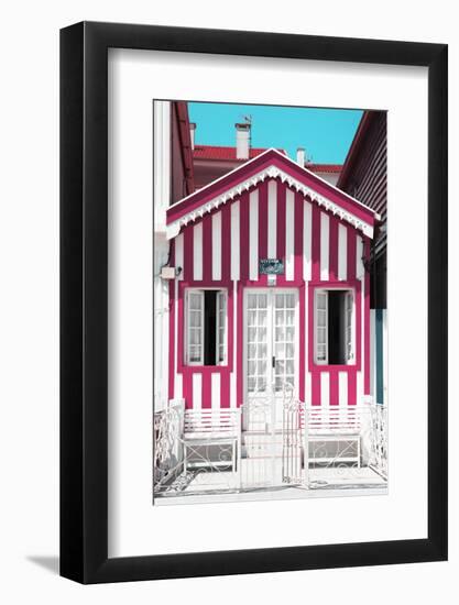 Welcome to Portugal Collection - Pink and White House-Philippe Hugonnard-Framed Photographic Print