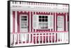 Welcome to Portugal Collection - Pink and White Striped House Facade-Philippe Hugonnard-Framed Stretched Canvas