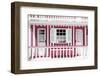 Welcome to Portugal Collection - Pink and White Striped House Facade-Philippe Hugonnard-Framed Photographic Print