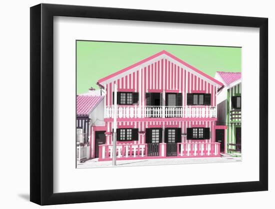 Welcome to Portugal Collection - Pink Striped House-Philippe Hugonnard-Framed Photographic Print