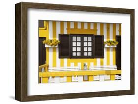 Welcome to Portugal Collection - Pretty Yellow Striped House Facade-Philippe Hugonnard-Framed Photographic Print