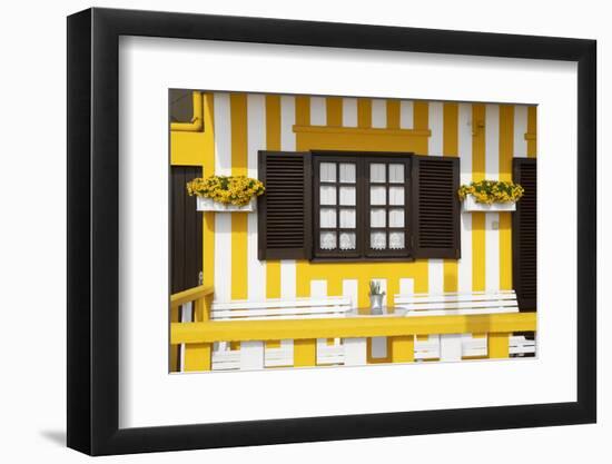 Welcome to Portugal Collection - Pretty Yellow Striped House Facade-Philippe Hugonnard-Framed Photographic Print