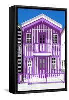 Welcome to Portugal Collection - Purple Striped House-Philippe Hugonnard-Framed Stretched Canvas