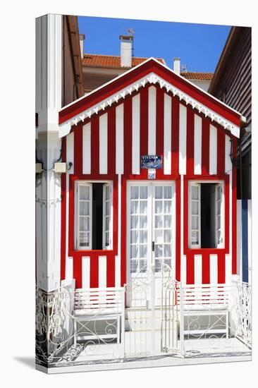 Welcome to Portugal Collection - Red and White House-Philippe Hugonnard-Stretched Canvas