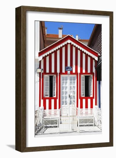 Welcome to Portugal Collection - Red and White House-Philippe Hugonnard-Framed Photographic Print