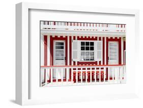 Welcome to Portugal Collection - Red and White Striped House Facade-Philippe Hugonnard-Framed Photographic Print