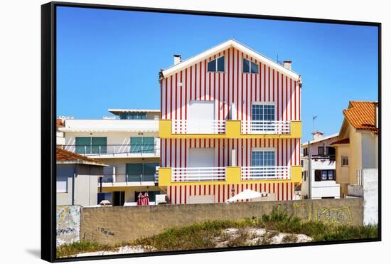 Welcome to Portugal Collection - Red Striped House-Philippe Hugonnard-Framed Stretched Canvas