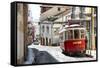 Welcome to Portugal Collection - Red Tram Old Town Lisbon-Philippe Hugonnard-Framed Stretched Canvas