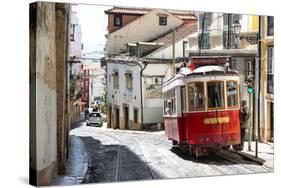 Welcome to Portugal Collection - Red Tram Old Town Lisbon-Philippe Hugonnard-Stretched Canvas