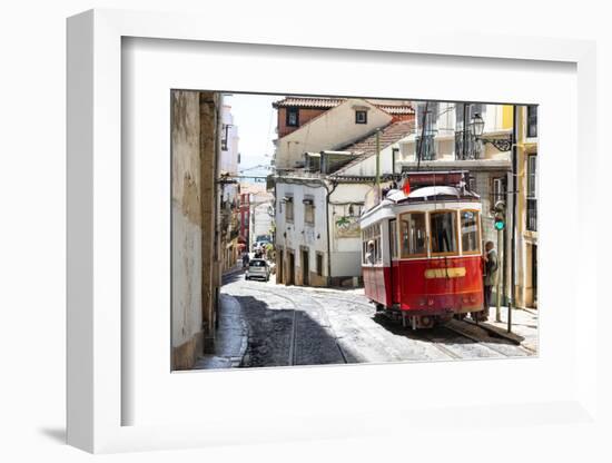 Welcome to Portugal Collection - Red Tram Old Town Lisbon-Philippe Hugonnard-Framed Photographic Print