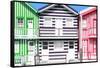 Welcome to Portugal Collection - Three Houses with Colorful Stripes III-Philippe Hugonnard-Framed Stretched Canvas
