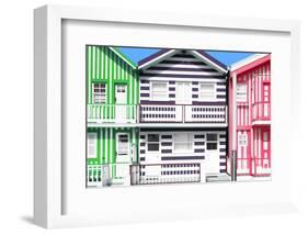 Welcome to Portugal Collection - Three Houses with Colorful Stripes III-Philippe Hugonnard-Framed Photographic Print