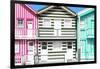 Welcome to Portugal Collection - Three Houses with Colorful Stripes IV-Philippe Hugonnard-Framed Photographic Print