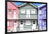 Welcome to Portugal Collection - Three Houses with Colorful Stripes VI-Philippe Hugonnard-Framed Photographic Print