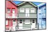 Welcome to Portugal Collection - Three Houses with Colorful Stripes-Philippe Hugonnard-Mounted Photographic Print