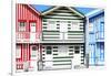 Welcome to Portugal Collection - Three Houses with Colorful Stripes-Philippe Hugonnard-Framed Photographic Print