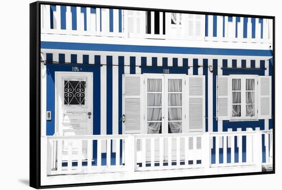 Welcome to Portugal Collection - Traditional Blue Striped Facade-Philippe Hugonnard-Framed Stretched Canvas