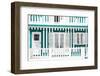 Welcome to Portugal Collection - Traditional Green Striped Facade-Philippe Hugonnard-Framed Photographic Print