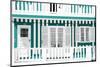 Welcome to Portugal Collection - Traditional Green Striped Facade-Philippe Hugonnard-Mounted Photographic Print