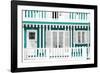 Welcome to Portugal Collection - Traditional Green Striped Facade-Philippe Hugonnard-Framed Photographic Print