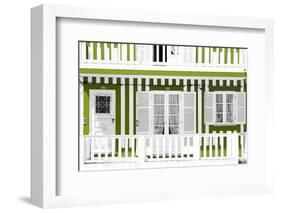 Welcome to Portugal Collection - Traditional Lime Striped Facade-Philippe Hugonnard-Framed Photographic Print