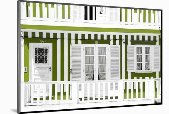 Welcome to Portugal Collection - Traditional Lime Striped Facade-Philippe Hugonnard-Mounted Photographic Print