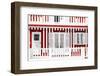 Welcome to Portugal Collection - Traditional Red Striped Facade-Philippe Hugonnard-Framed Photographic Print