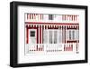 Welcome to Portugal Collection - Traditional Red Striped Facade-Philippe Hugonnard-Framed Photographic Print