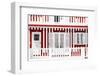 Welcome to Portugal Collection - Traditional Red Striped Facade-Philippe Hugonnard-Framed Photographic Print