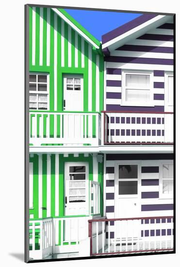 Welcome to Portugal Collection - Two Striped Facade Green & Mauve-Philippe Hugonnard-Mounted Photographic Print