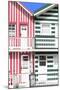 Welcome to Portugal Collection - Two Striped Facade Hot Pink & Olive Drab-Philippe Hugonnard-Mounted Photographic Print