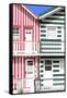 Welcome to Portugal Collection - Two Striped Facade Hot Pink & Olive Drab-Philippe Hugonnard-Framed Stretched Canvas