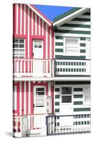 Welcome to Portugal Collection - Two Striped Facade Hot Pink & Olive Drab-Philippe Hugonnard-Stretched Canvas