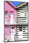 Welcome to Portugal Collection - Two Striped Facade Pink & Olive Drab-Philippe Hugonnard-Mounted Photographic Print