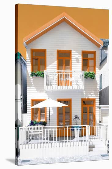 Welcome to Portugal Collection - White House and Orange Windows-Philippe Hugonnard-Stretched Canvas