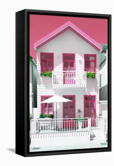 Welcome to Portugal Collection - White House and Pink Windows-Philippe Hugonnard-Framed Stretched Canvas