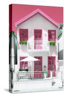 Welcome to Portugal Collection - White House and Pink Windows-Philippe Hugonnard-Stretched Canvas