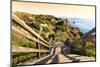 Welcome to Portugal Collection - Wooden Staircase to Sandy Beach at Sunset-Philippe Hugonnard-Mounted Photographic Print