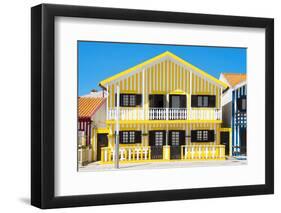 Welcome to Portugal Collection - Yellow Striped House-Philippe Hugonnard-Framed Photographic Print