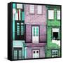 Welcome to Portugal Square Collection - Beautiful Colorful Traditional Facades II-Philippe Hugonnard-Framed Stretched Canvas