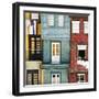 Welcome to Portugal Square Collection - Beautiful Colorful Traditional Facades-Philippe Hugonnard-Framed Photographic Print