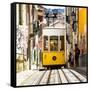 Welcome to Portugal Square Collection - Bica Yellow Tram-Philippe Hugonnard-Framed Stretched Canvas