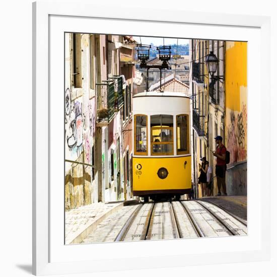 Welcome to Portugal Square Collection - Bica Yellow Tram-Philippe Hugonnard-Framed Photographic Print