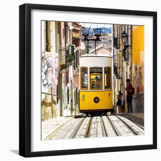 Welcome to Portugal Square Collection - Bica Yellow Tram-Philippe Hugonnard-Framed Premium Photographic Print