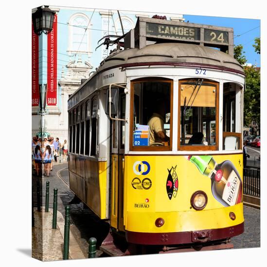 Welcome to Portugal Square Collection - Camoes 24 Lisbon Tramway III-Philippe Hugonnard-Stretched Canvas
